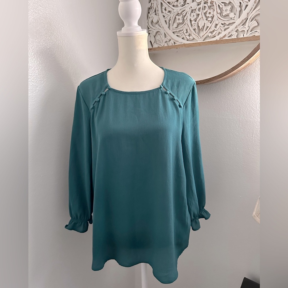Blouse with quarter length cuffed sleeves. Perfect used condition.